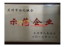 全市兩化融合示范企業(yè)證書