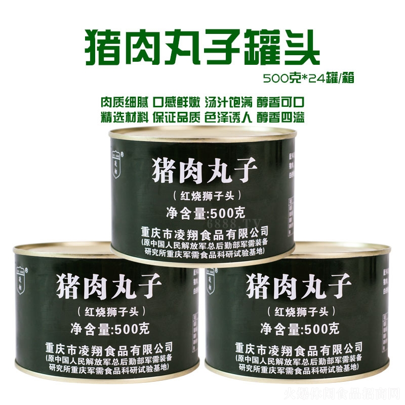 凌翔豬肉丸子罐頭500克