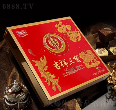 事業紅吉祥三寶月餅禮盒