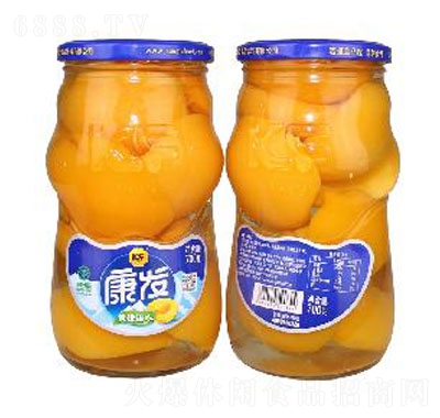 康發黃桃罐頭700克