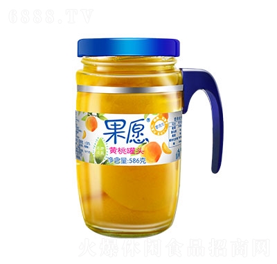 果愿玻璃瓶黃桃586g