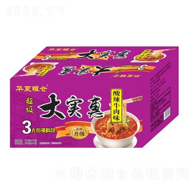 華夏糧倉大實惠方便面酸辣牛肉味210gx40包