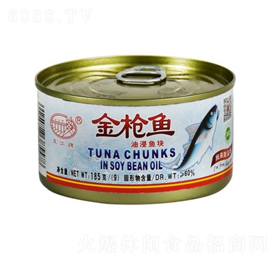 龍江牌油浸金槍魚塊罐頭185g