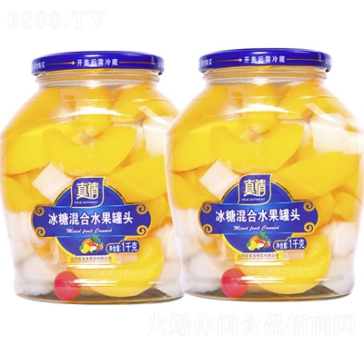 真情冰糖混合水果罐頭1