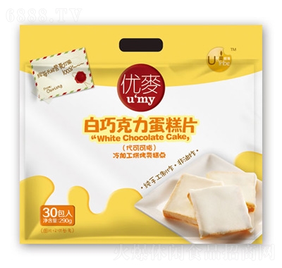 優(yōu)麥白巧力味蛋糕片（30片裝）290g