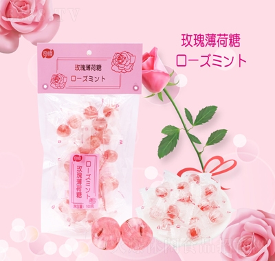 奇峰玫瑰薄荷硬糖100