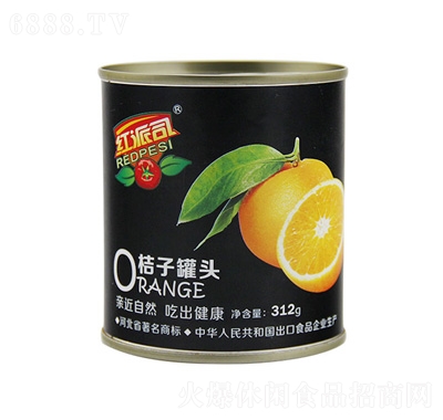 紅派司桔子罐頭312克