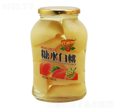 紅派司糖水白桃罐頭68