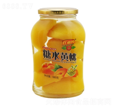 紅派司糖水黃桃罐頭68