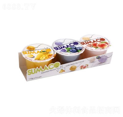 素瑪哥綜合口味果凍（含椰纖果）（藍莓味，芒果味，水蜜桃味）