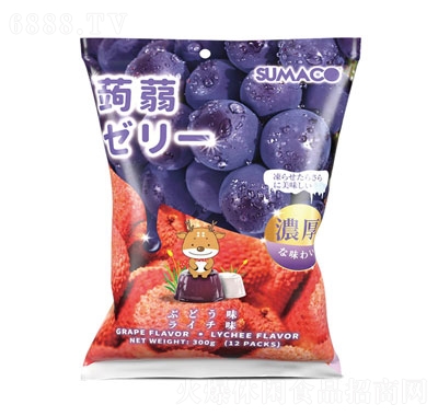 素瑪哥葡萄荔枝味蒟蒻果凍（含椰纖果）（12粒x20克）