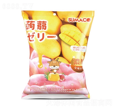 素瑪哥芒果白桃味蒟蒻果凍（含椰纖果）（12粒x20克）