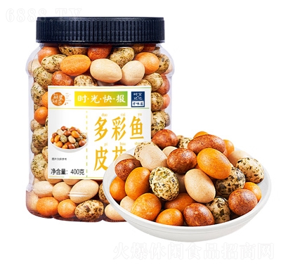 每果時光魚皮花生400g每日堅果炒貨干果休閑食品孕婦兒童零食年貨
