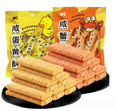 零趣咸蟹黃酥蛋卷200g辦公室點心休閑早餐小零食品年貨
