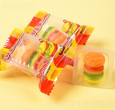 零趣漢堡橡皮糖整袋200g辦公室休閑軟糖喜糖糖果小零食品