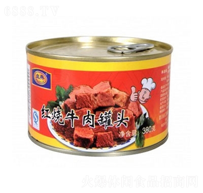 盤典紅燒牛肉罐頭美食戶外野營方便速食肉罐頭380g