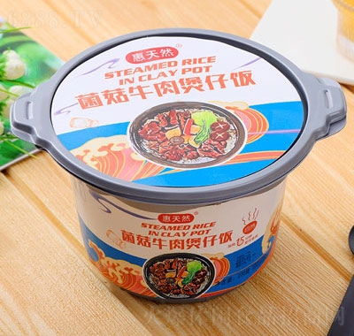 惠天然菌菇牛肉煲仔飯自熱食品方便米飯