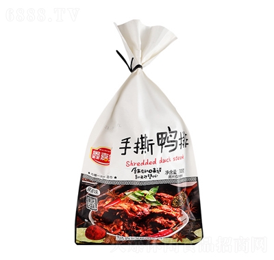 鑫佳寶手撕鴨排鹵味即食鴨肉網(wǎng)紅休閑零食麻辣味308g