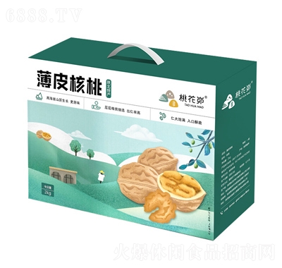 桃花卯薄皮核桃箱裝特色