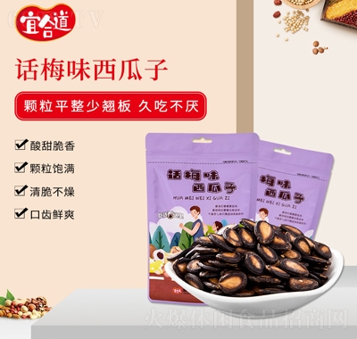 宜合道話(huà)梅味瓜子大粒袋裝批發(fā)婚慶禮品堅(jiān)果辦公室零食