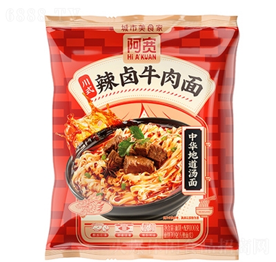 阿寬中華湯面辣鹵牛肉面(袋)懶人即食網紅零食