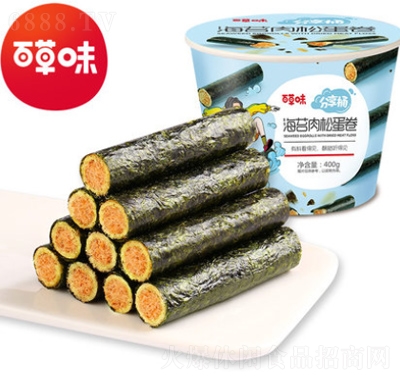 百草味海苔肉松卷分享桶