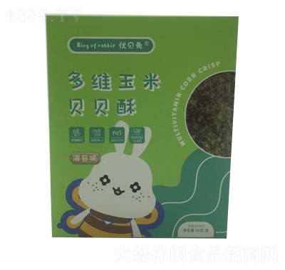 優貝兔多維玉米貝貝酥海苔味網紅小吃兒童零食