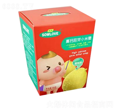 甄育高鈣胚芽小米脆雪梨味寶寶零食兒童節禮物