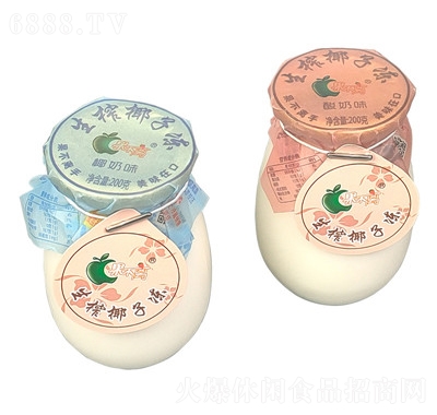 果不離椰子凍廠家整箱批發200g×20瓶生榨椰子果凍招商代理