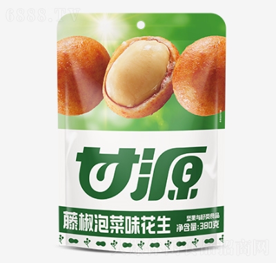 甘源藤椒泡菜味花生380g休閑零食花生豆招商
