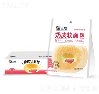 三晟奶皮軟面包紅豆味營