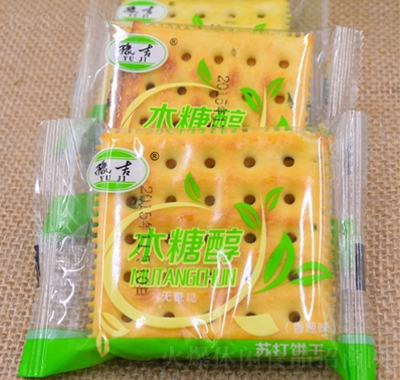豫吉無蔗糖木糖醇蘇打餅干香蔥休閑零食