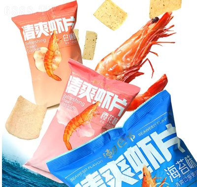 潮巴爺膨化食品零食清爽蝦片