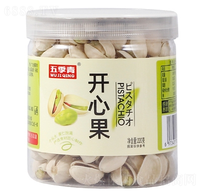 五季青220克罐裝原味開心果大顆粒堅(jiān)果干果茶點(diǎn)零食開口開心果