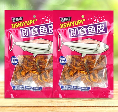 伊達(dá)食品美味即食香辣魚皮85g香辣燒烤味零食海味