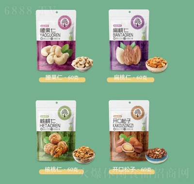 伊達食品小白系列堅果開心果腰果巴旦木扁桃仁碧根果核桃仁休閑零食