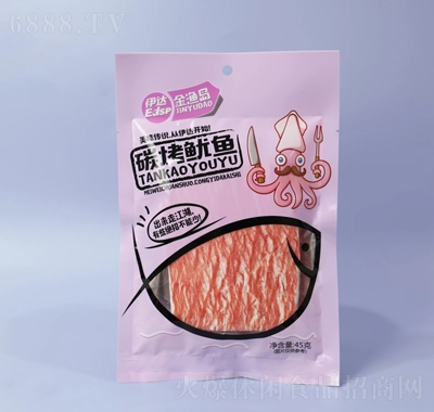 伊達(dá)45g碳烤魷魚（紅片)休閑辦公室零食