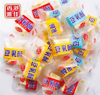 香港雅佳散裝豆乳雪花酥500g糕點心牛軋糖兒童休閑零食