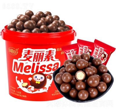 金稻谷128g麥麗素牛奶夾心巧克力球桶裝休閑食品