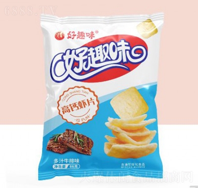 好趣味高鈣蝦片多汁牛排味休閑零食
