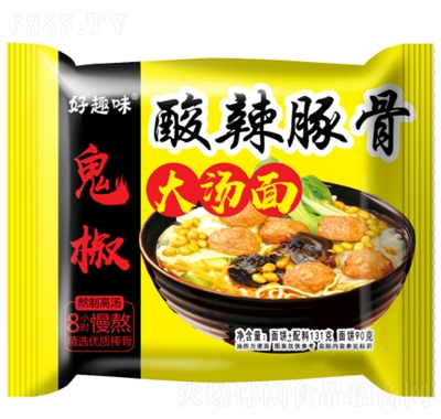 好趣味鬼椒酸辣豚骨大湯面方便速食休閑食品