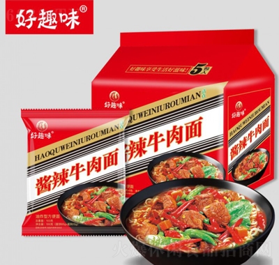 好趣味泡面五連包醬辣牛肉面方便速食休閑食品