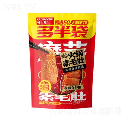 開(kāi)小差228g火鍋素毛肚香辣麻辣味休閑零食