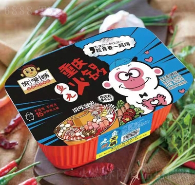 偷嘴猴方便食品懶人代餐網紅速食自熱火鍋重慶魚丸火鍋