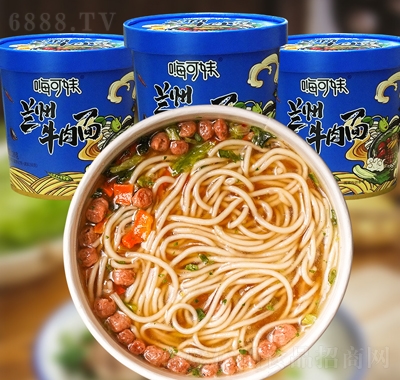 嗨可妹蘭州牛肉面6桶裝免煮非油炸方便速食品泡面