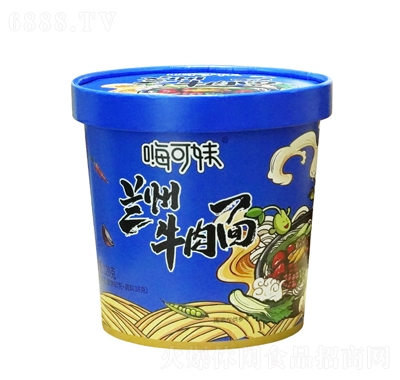 嗨可妹蘭州牛肉面桶裝免煮非油炸方便速食品泡面