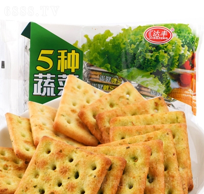 達豐餅干五種蔬菜發酵餅干190克辦公室休閑零食