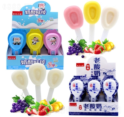 巧興老酸奶風(fēng)味軟糖奶味棒棒糖小孩糖果休閑小零食