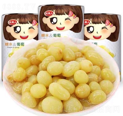 桃美人糖水葡萄罐頭425X12罐整休閑食品
