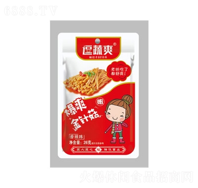 逗蔬爽爆爽金針菇香辣味26克